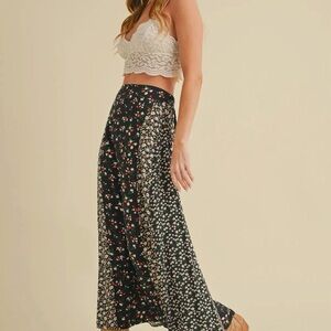 Floral Black Maxi Skirt